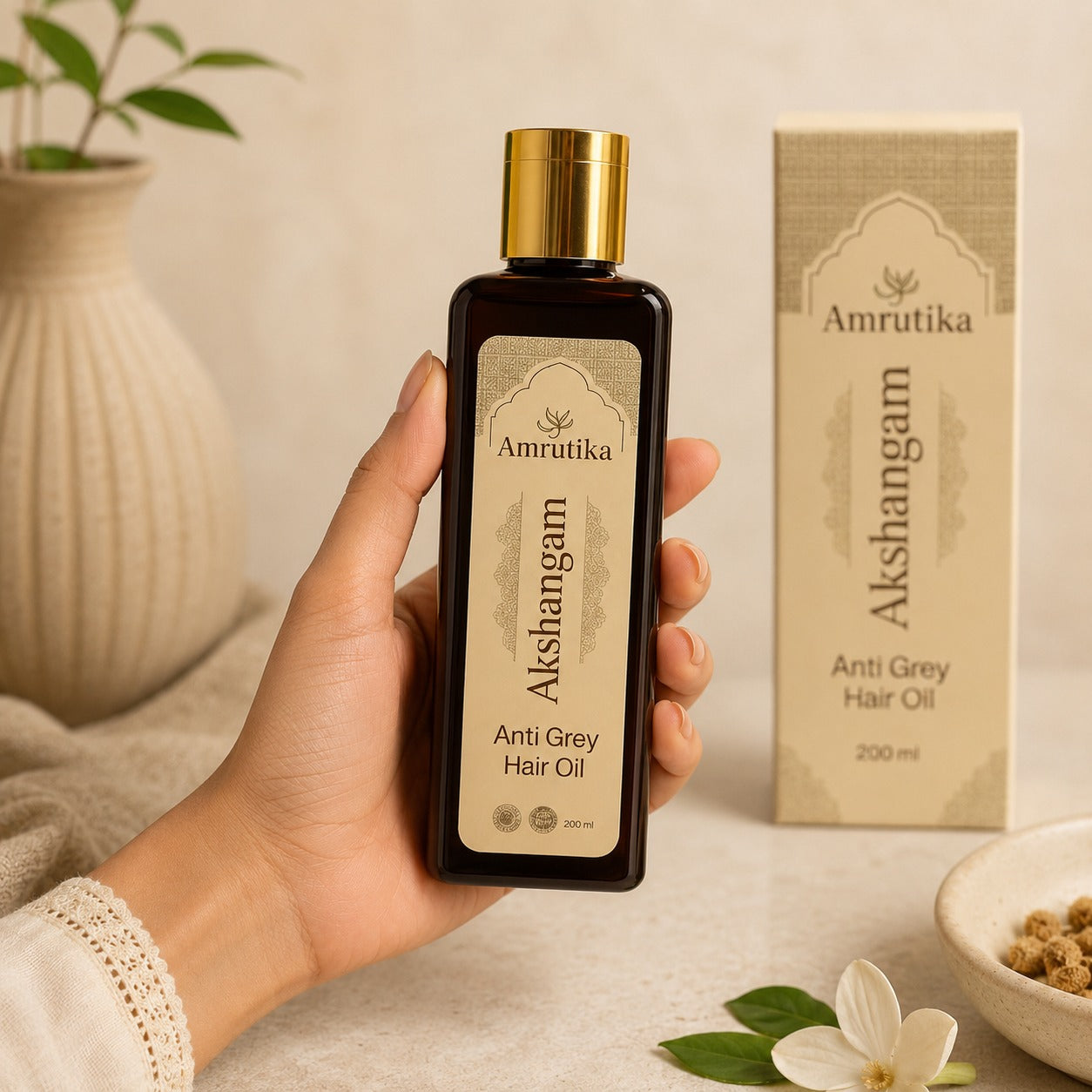 Amrutika Akshangam Anti-Grey Hair Oil